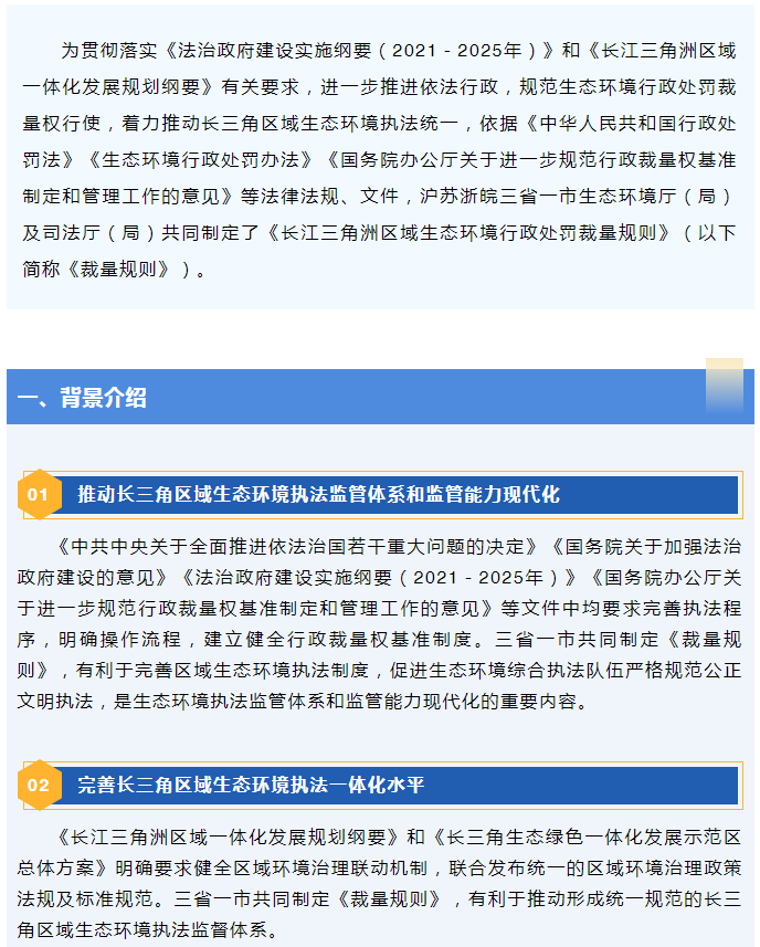 美麗長三角 | 滬蘇浙皖生態(tài)環(huán)境、司法部門聯(lián)合制定生態(tài)環(huán)境行政處罰裁量規(guī)則